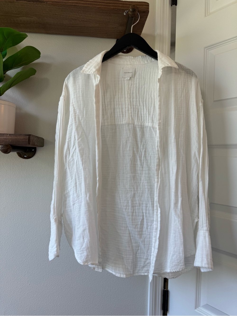Sundays cotton button down top